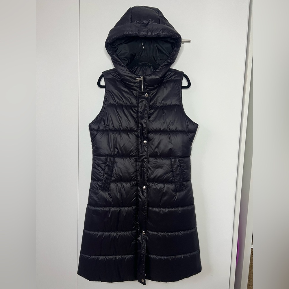 Black Puffer Vest with Hood